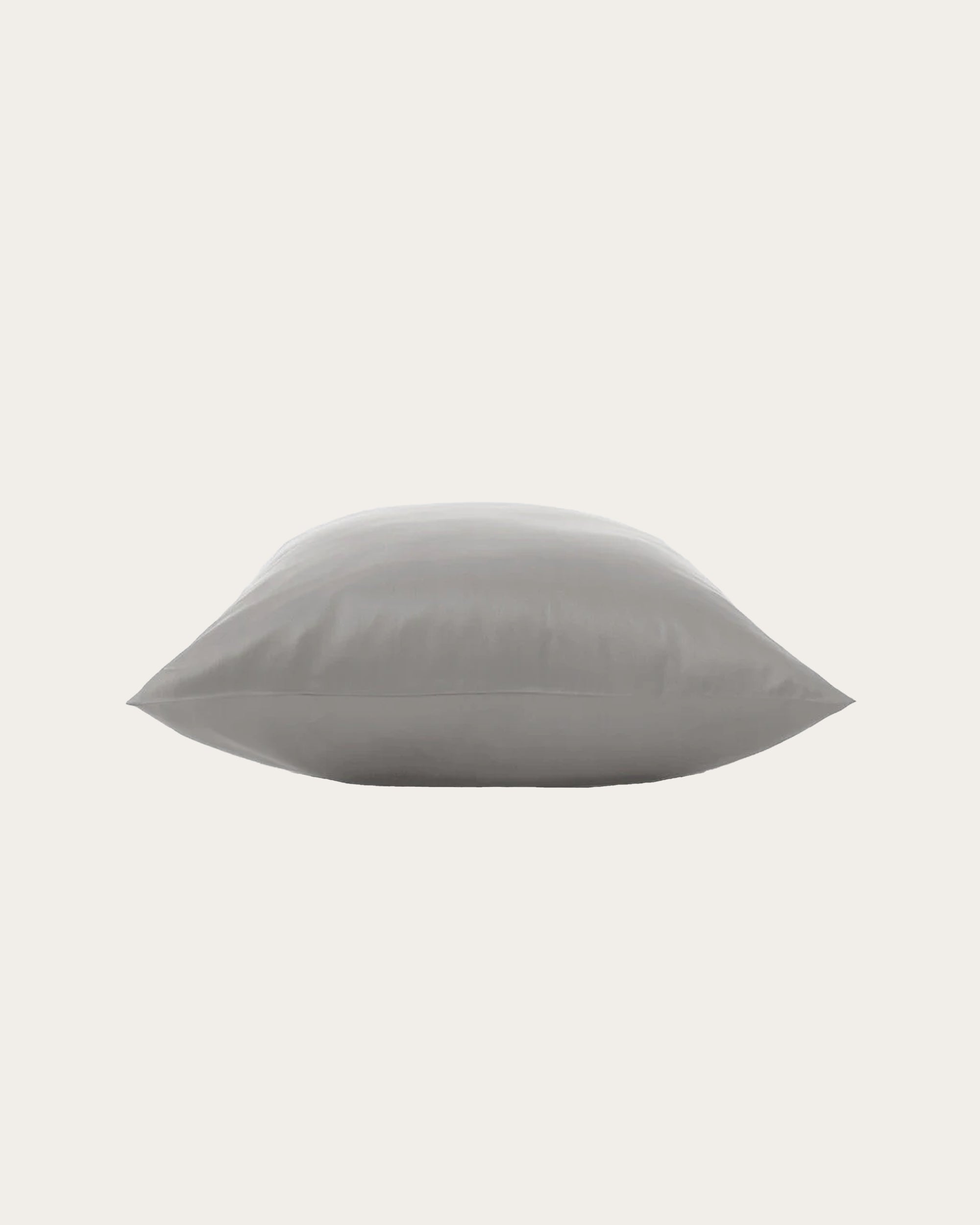 Moonlight Silver Satin Oxford Pillowcase showcasing a sleek, metallic sheen, perfect for elegant bedding decor.