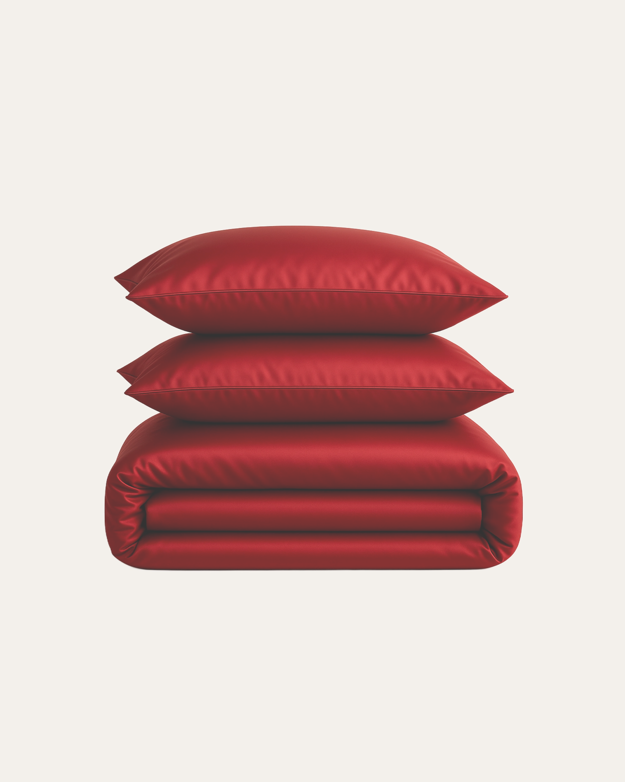 Luxurious Imperial Red satin full bedding set, crafted for silky softness, ultimate comfort, and elegant bedroom styling.